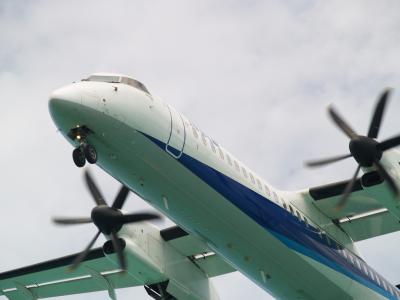 下地空港　ANA DHC-8　タッチ&ゴー　