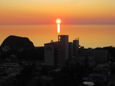 道東の旅　１７　　  知床第一ホテルにて夕日に感動する