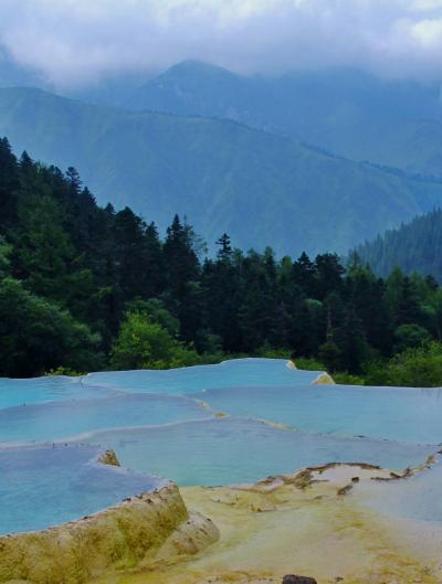 四川省22 黄龍e 絶景！争艶彩池～写夢映彩池　☆山紫水明の典型