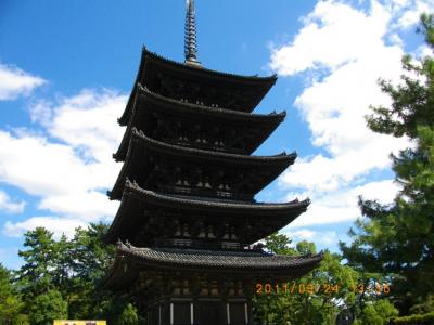 秋空の奈良、西の京、郡山