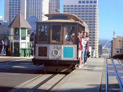 サンフランシスコからの西海岸ドライブと温泉の旅（２０１１年８月）。。。その３２「サンフランシスコ市内をケーブルカーに乗って。。。」