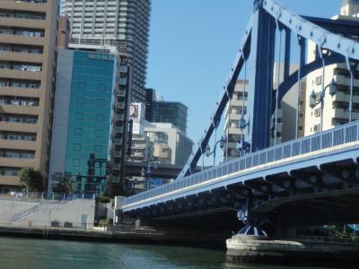 プリンスパークタワーホテルから水上バスで隅田川12橋をくぐって浅草へ