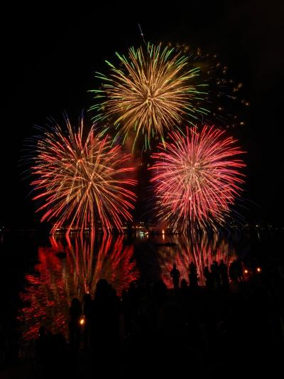 河口湖　冬花火