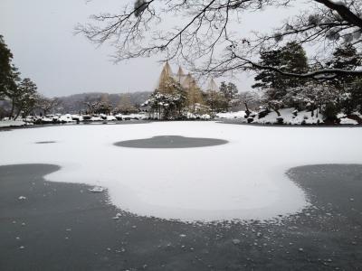 雪の兼六園を見に行ってきました　辰口温泉、金沢市内