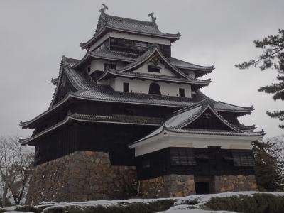 雪の出雲路　松江城