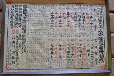 明治４３年時刻表　一勝地駅　球磨川第一橋りょう