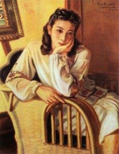 文化勲章 文化功労者 洋画家小山敬三 肉筆書掛軸 幽居近物情