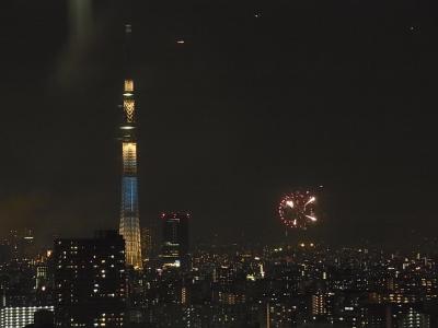 隅田川花火と浦安花火　船堀タワーから二ヶ所同時観覧