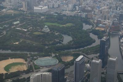 福岡より大阪・伊丹空港へ(空撮)