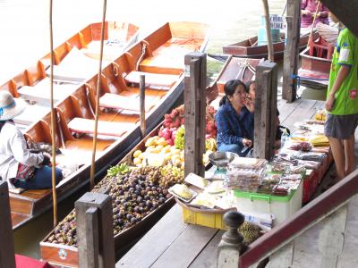 タイ観光（3）水上マーケットと象園