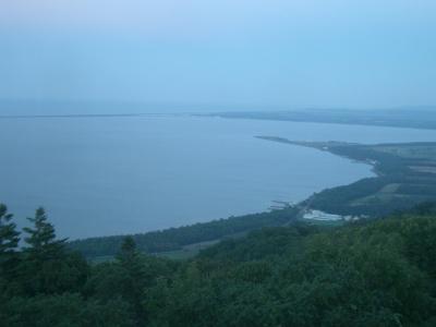 サロマ湖の夕日には間に合わなかった。でも雄大な景色に感動しました。