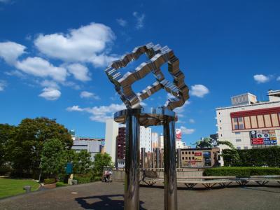 台風一過　お隣の　川口駅　西口　昼と夜