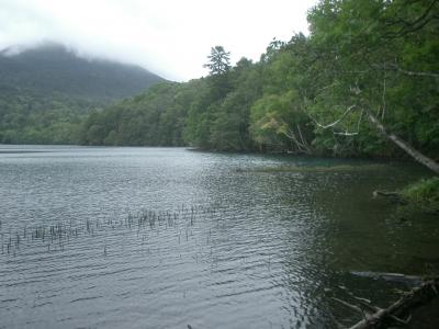 静かなオンネトー。山の中の秘湖。こころ静まる景色です。