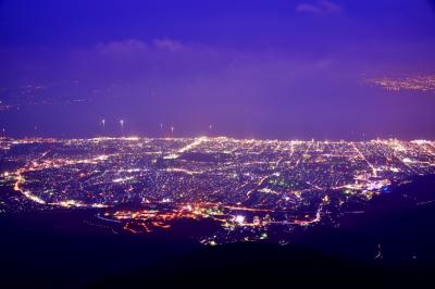 鶴見岳から別府の夜景