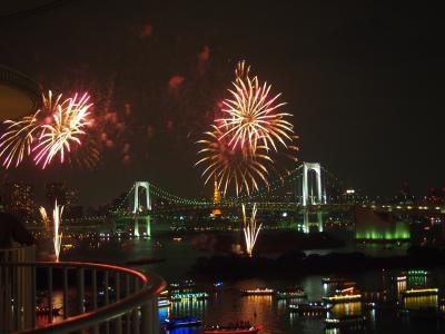 ホテル日航東京より東京ミュージック花火を見物