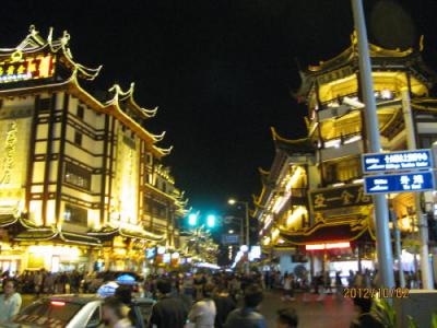 上海の豫園・豫園商城・2012年国慶節の夜