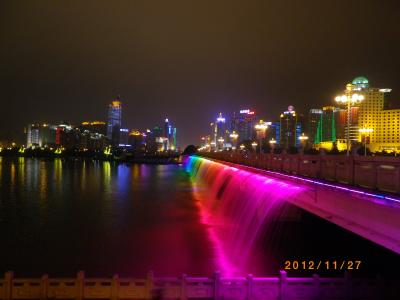 南寧街歩き、南湖公園菊の花展、中山美食街、南湖大橋夜景