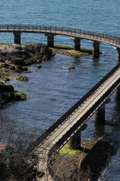 Solitary Journey ［1160］ 海上散歩？はなぐり海岸遊歩道（海上プロムナード）をゆっくりと歩く＜三日月形の離島、笠戸島＞山口県下松市