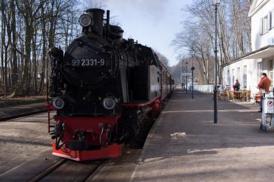 北ドイツのリゾート地ハイリゲンダムとバードドーベランの町でモリー鉄道に乗る
