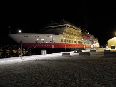 ノルウェー　沿岸急行船でオーロラを見る旅☆2013.2　⑧HURTIGRUTEN ms Finnmarken 12-Day Cruising Day8世界最北の町ハンメルフェスト&最高のオーロラ♪