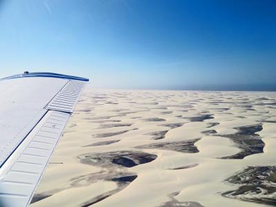 ♪空からの大絶景へTake off ☆ 波打つ白い砂漠と青い湖～レンソイス白砂漠 ～ ブラジル 二大絶景への旅(3)