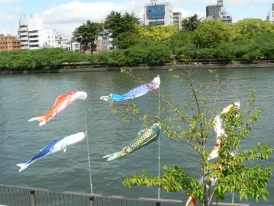 日本の旅　関西を歩く　大阪、天満橋の渡辺津、八軒屋、小楠公義戦の碑周辺