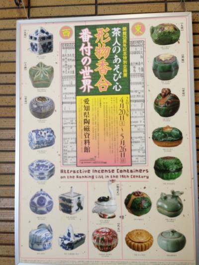 番付は相撲だけではありません、形物香合にもあるんですよ。愛知県陶磁資料館の名前での最後の企画展