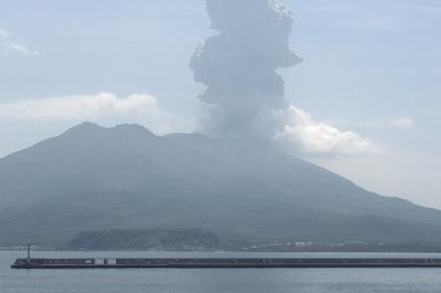 市内と桜島