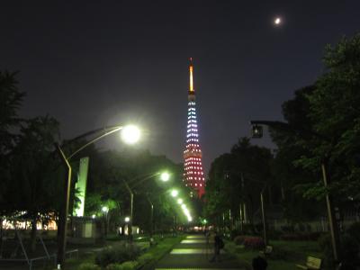 祝・Jリーグ誕生20周年　東京タワーもJリーグカラーで祝っています（2013年5月15日）