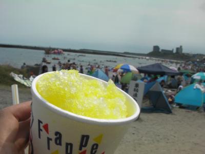 13年8月 ワンコと行く海水浴＠平磯海水浴場