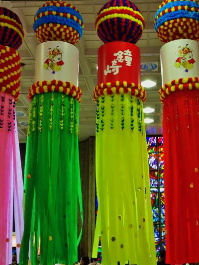 仙台-1　七夕飾りのある街　まつり3日前でも　　☆るーぷる仙台に乗って