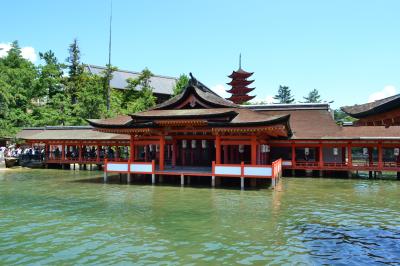 <山陽旅行③ 二日目・宮島編>世界遺産&日本三景!!灼熱の宮島! 蒼い空と朱い神社♪
