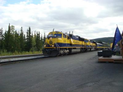 アラスカ鉄道、展望車からの眺めを楽しむ