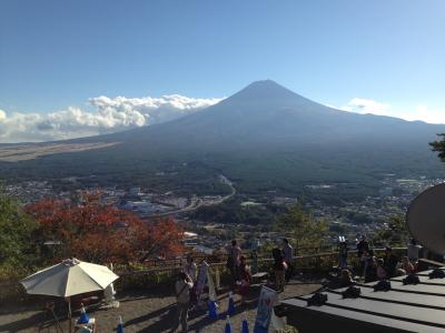 世界遺産　富士山　河口湖　ボートから眺めて