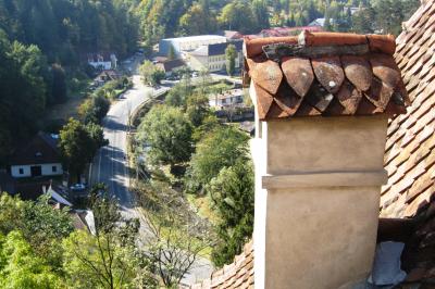 2011秋、ブルガリア等・東欧旅行記(37/52)：ブラショフ、吸血鬼伝説のブラン城、屋上からの眺望