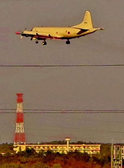 かまがやスカイビューの眺め　（鎌ヶ谷市役所屋上）　☆下総基地の飛行機も