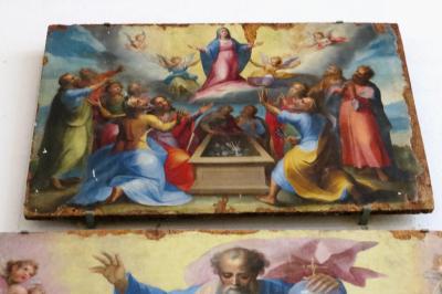 2013秋、イタリア旅行記2(48/53：補遺1)：アマルフィ大聖堂の展示品(１/2)：モザイク装飾、フレスコ画