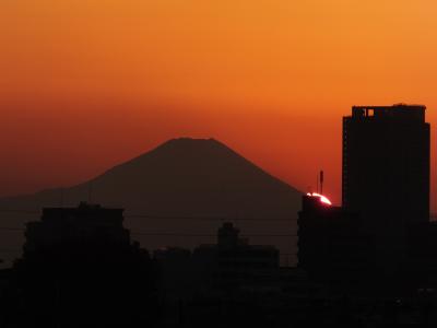 夕焼け&富士山