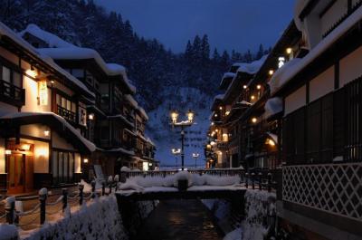 雪の乳頭温泉と銀山温泉の夜景撮影の旅（銀山温泉編）