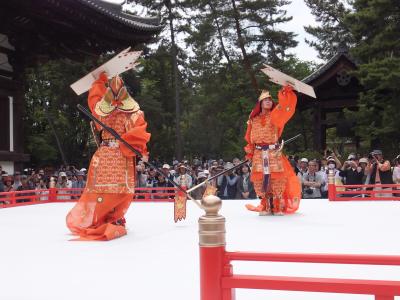 奈良　唐招提寺　うちわまき　女一人見物