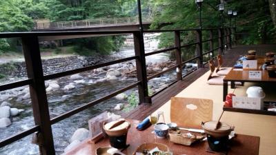 川床料理でまったり～。