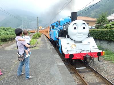 走るトーマスを見たよ！＠大井川鐵道の福用駅ホームから