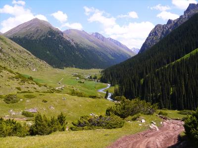 新疆キルギス・カザフ旅９▼アラシャン温泉までトレッキング