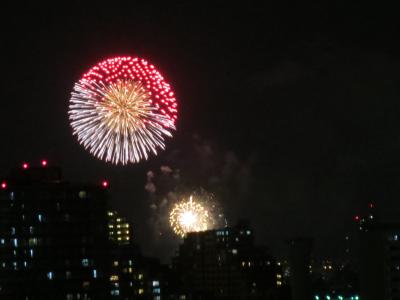 戸田橋花火大会を自宅から眺める