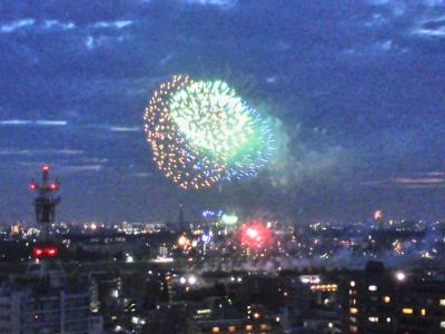 松戸の花火大会で夕涼み