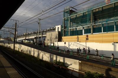 JR新川崎駅前の歩道橋工事