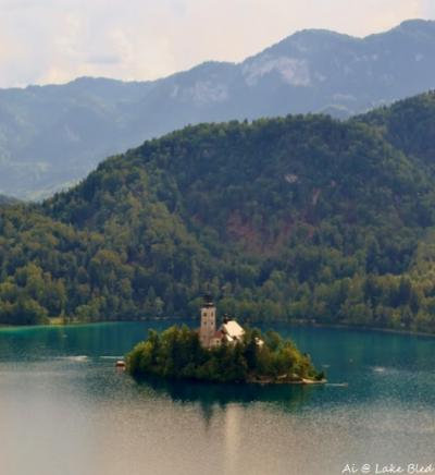 スロベニア通過中、ブレッド湖に立ち寄り