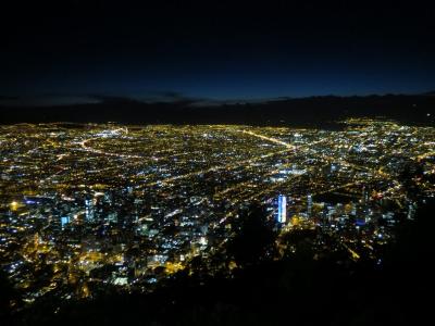 コロンビア・ボゴタの夜景の名所　モンセラーテの丘登頂