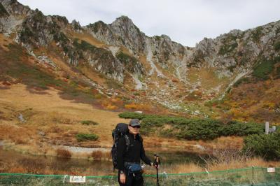 紅葉 木曽駒ヶ岳 御嶽山に合掌