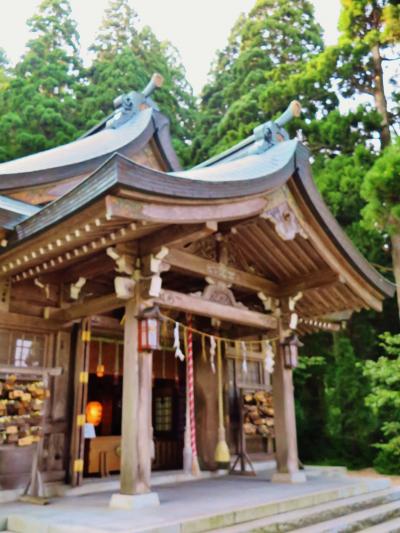 男鹿 a　真山神社 修験道の霊場・神域　☆丸木舟奉納・カヤの巨木もあり